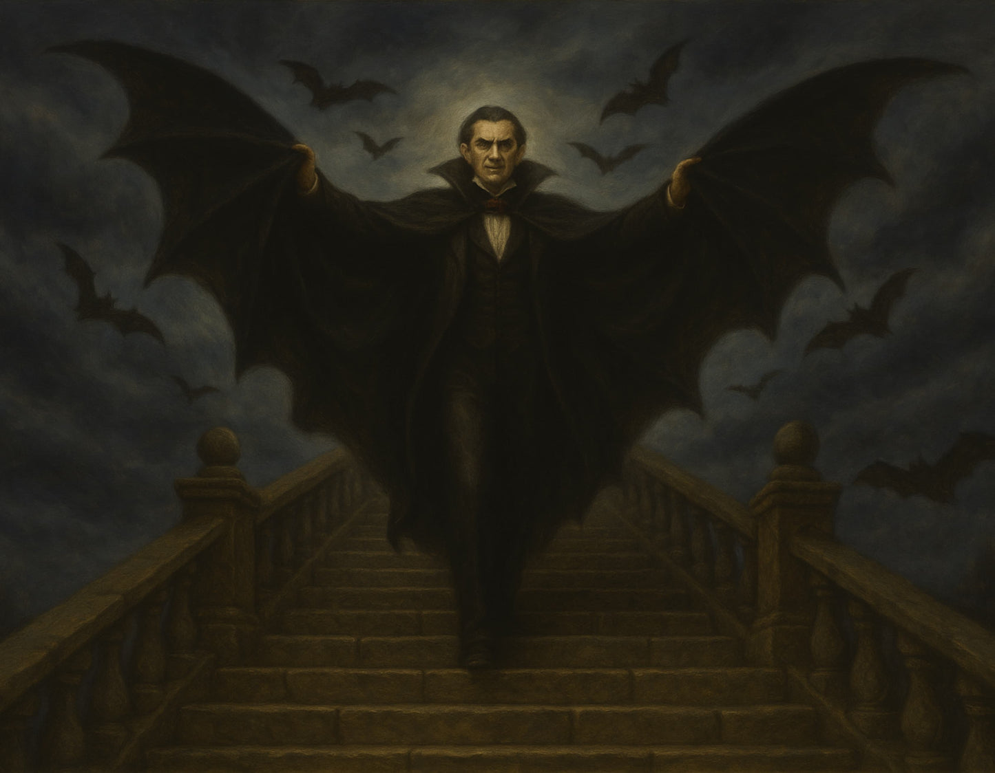 Illustration du calendrier gothique 2026+ du mois d'octobre représentant Dracula