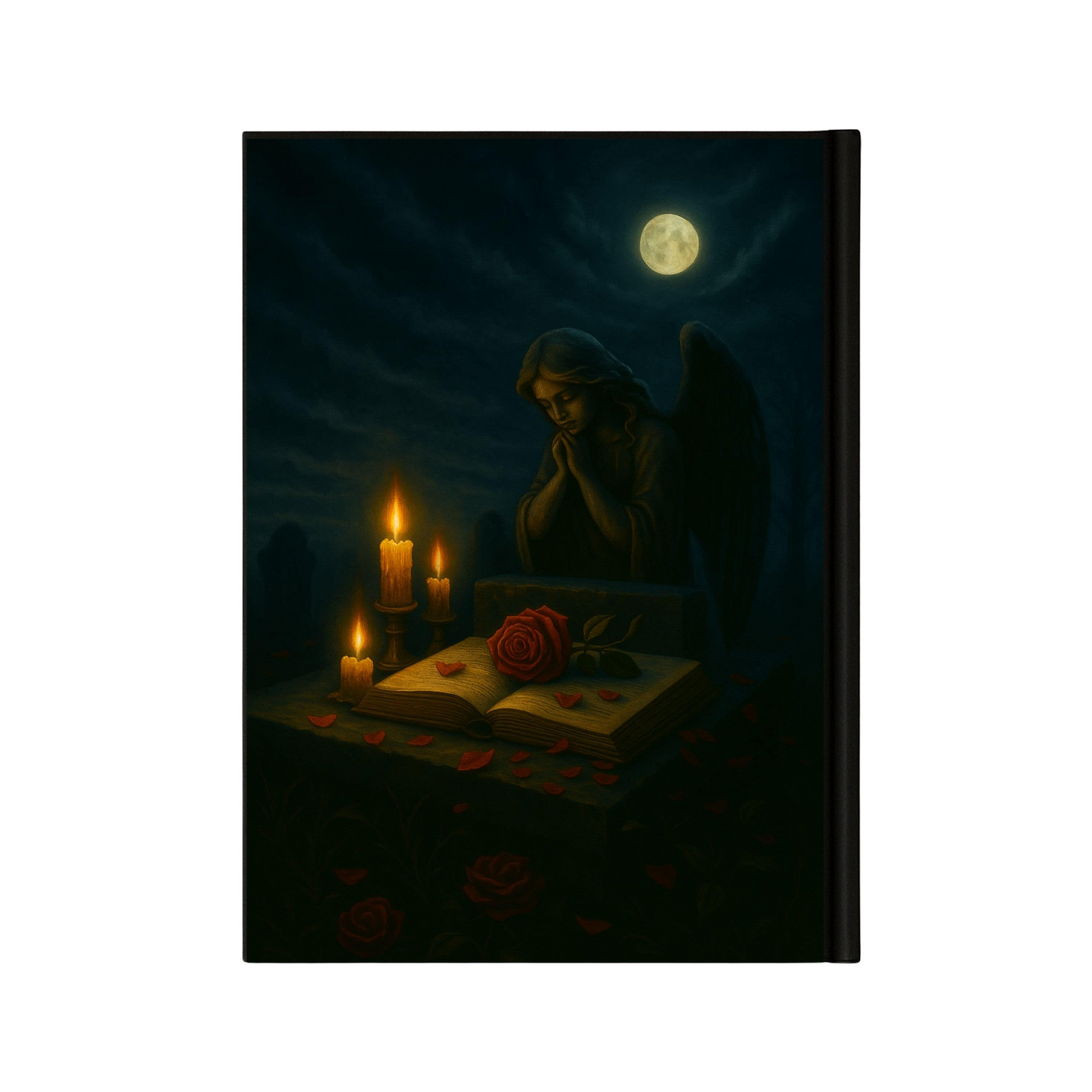 Couverture arrière du carnet Collector Les larmes de l'ange inspiré du romantisme gothique