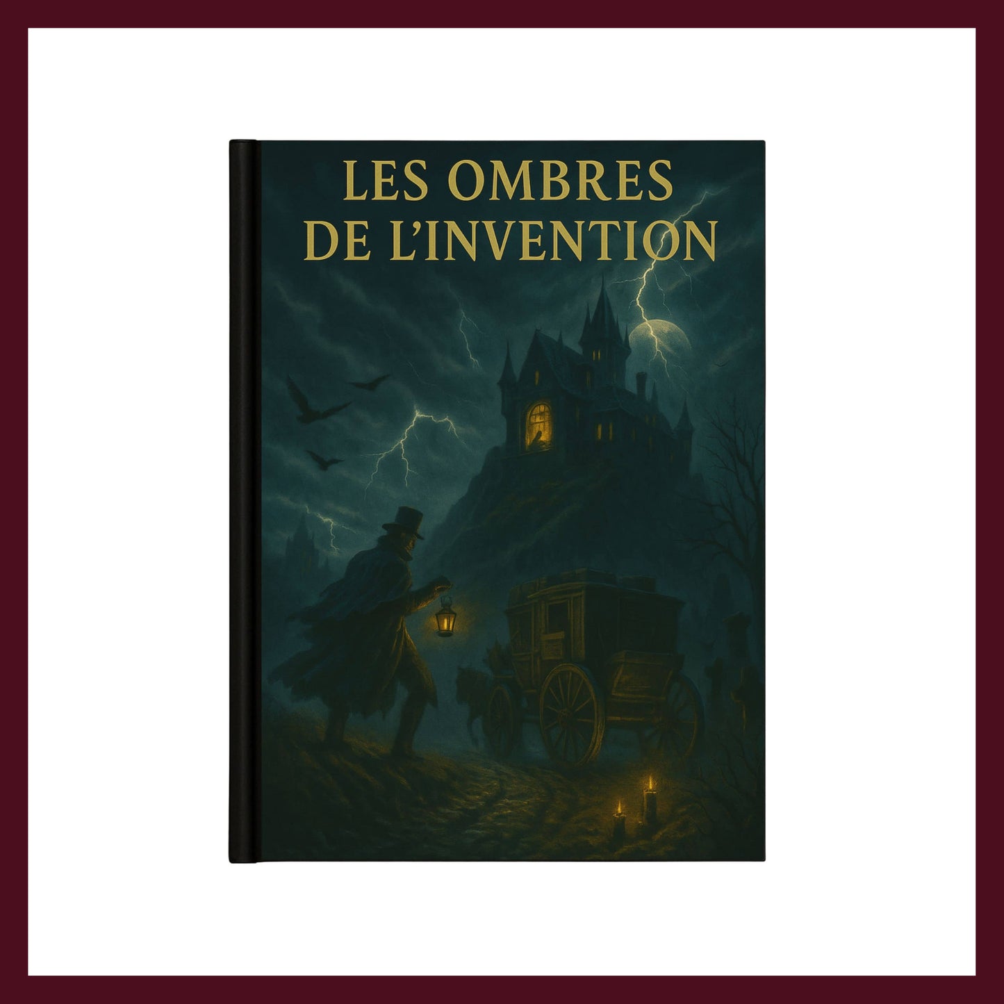 Couverture avant du carnet Collector Les Ombres de l'Invention inspiré du romantisme gothique