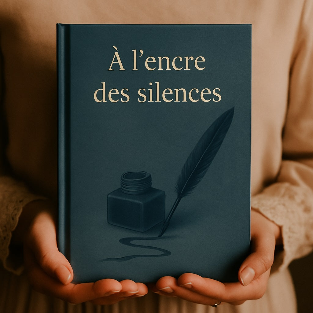 Carnet de notes - À l'encre des silences - Journal intime posé sur les mains d'une femme