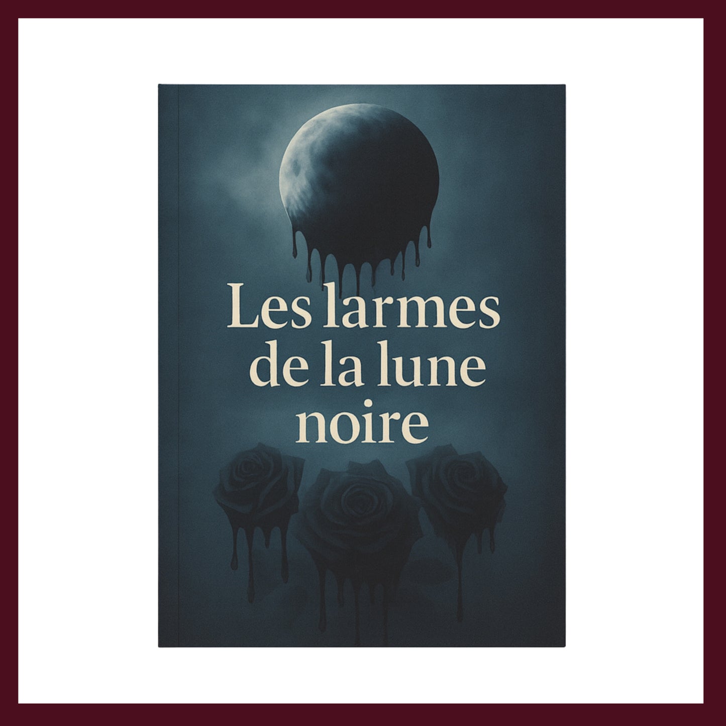 Couverture avant du carnet souple Les larmes de la lune noire inspiré du romantisme gothique