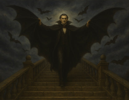 Illustration du calendrier gothique 2026+ du mois d'octobre représentant Dracula
