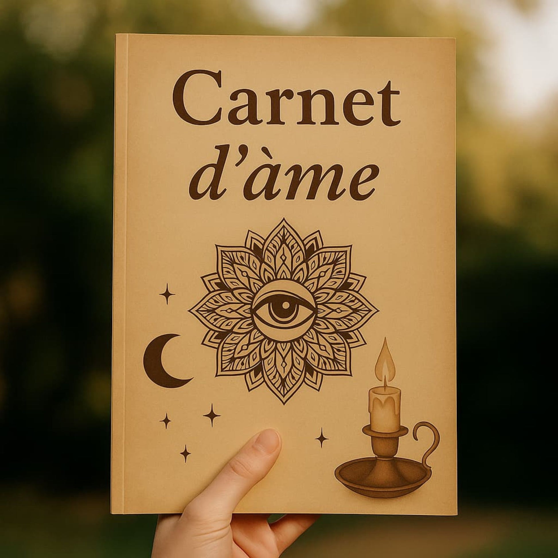 Carnet de rituel Carnet d'âme format A4 tenu par une main