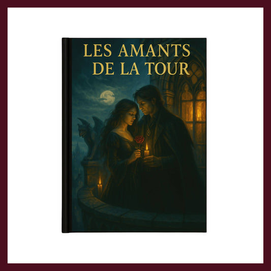 Couverture avant du carnet Collector Les amants de la tour inspiré du romantisme gothique