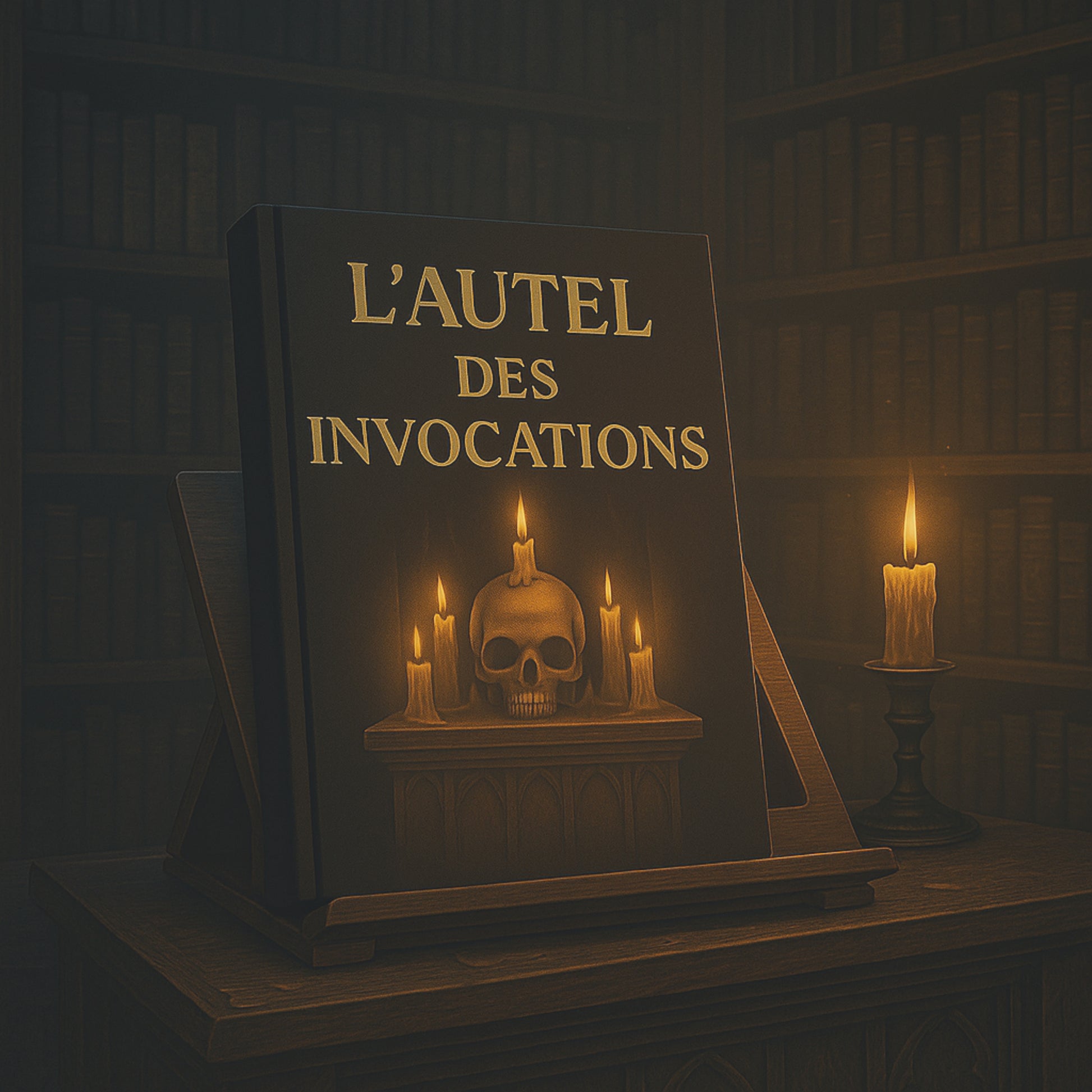 Carnet gothique mis en valeur dans une bibliothèque