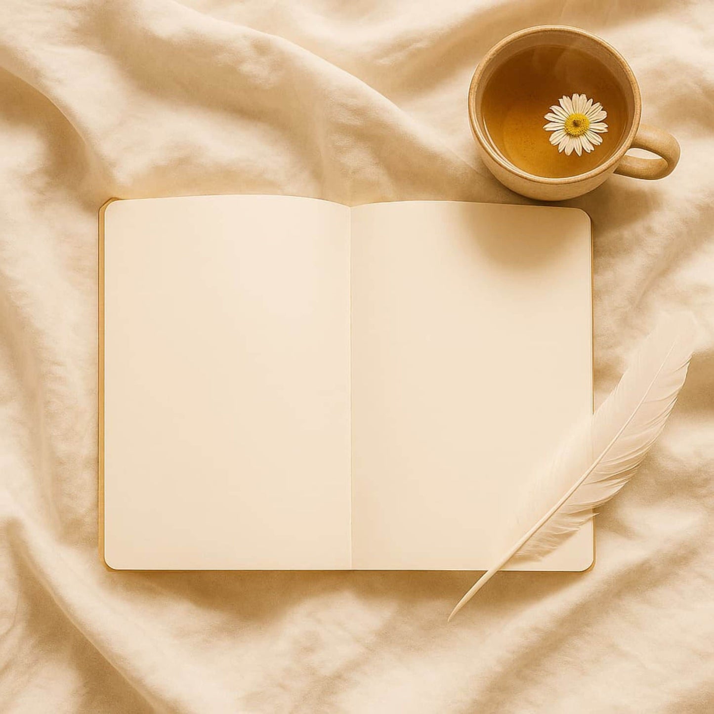 Carnet intention livre ouvert sur pages blanches