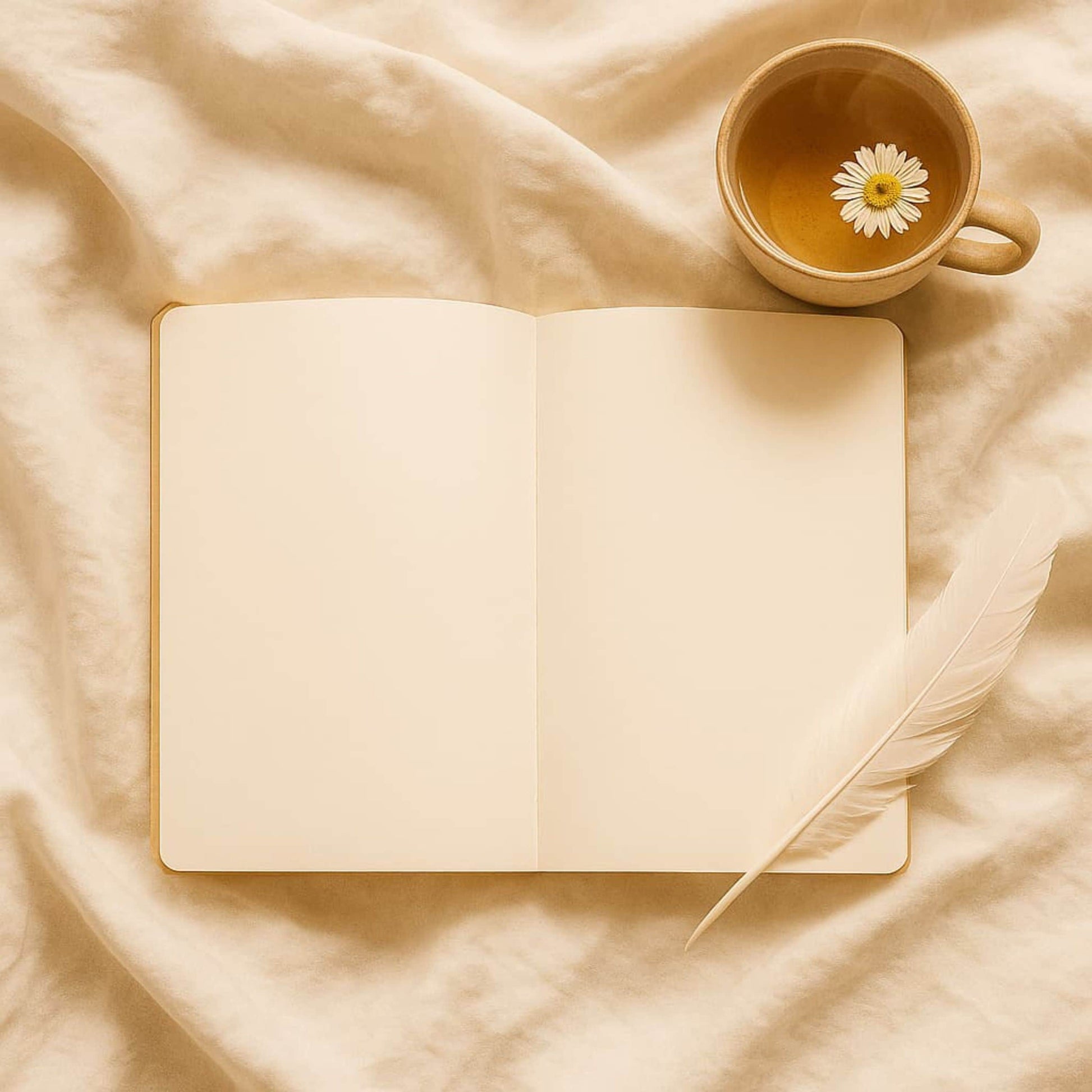 Carnet intention livre ouvert sur pages blanches
