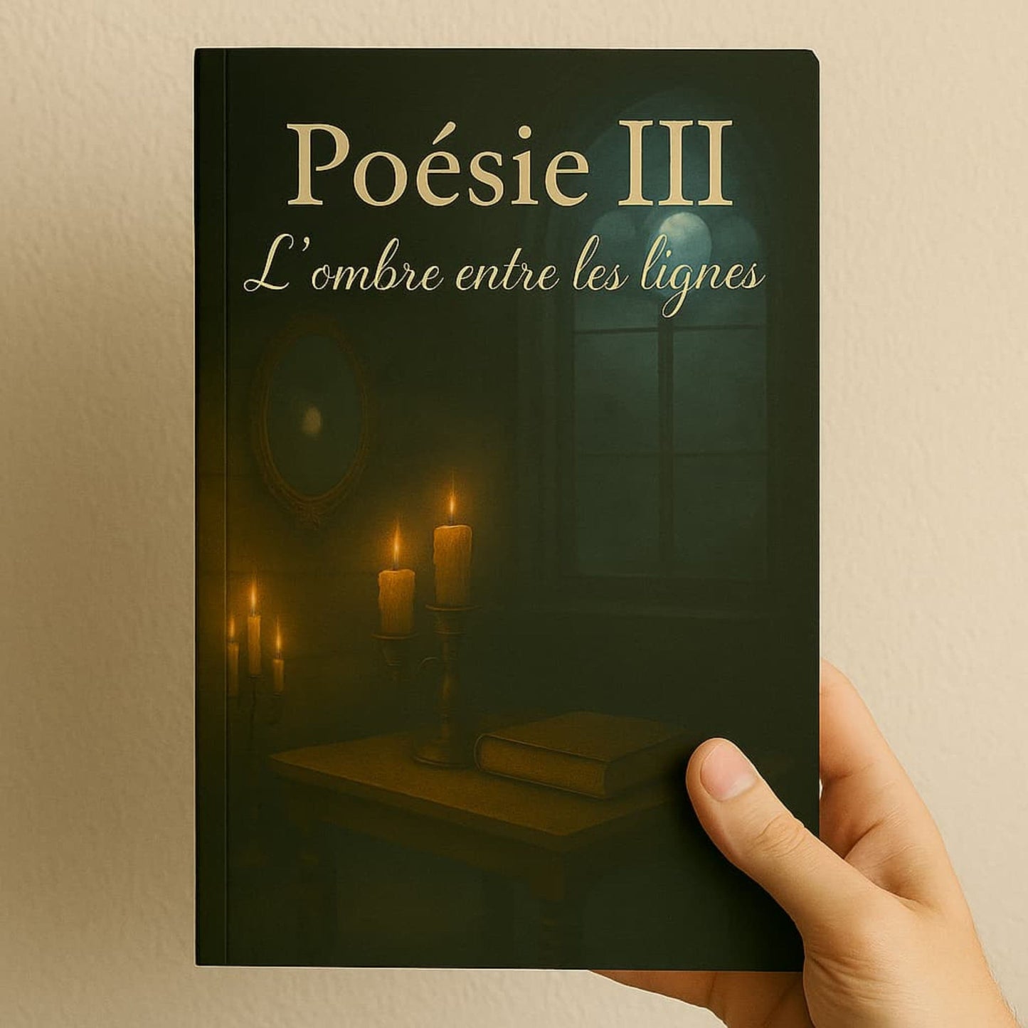 Carnet de poésie - Poésie III L'ombre entre les lignes - Journal poétique tenu par une main