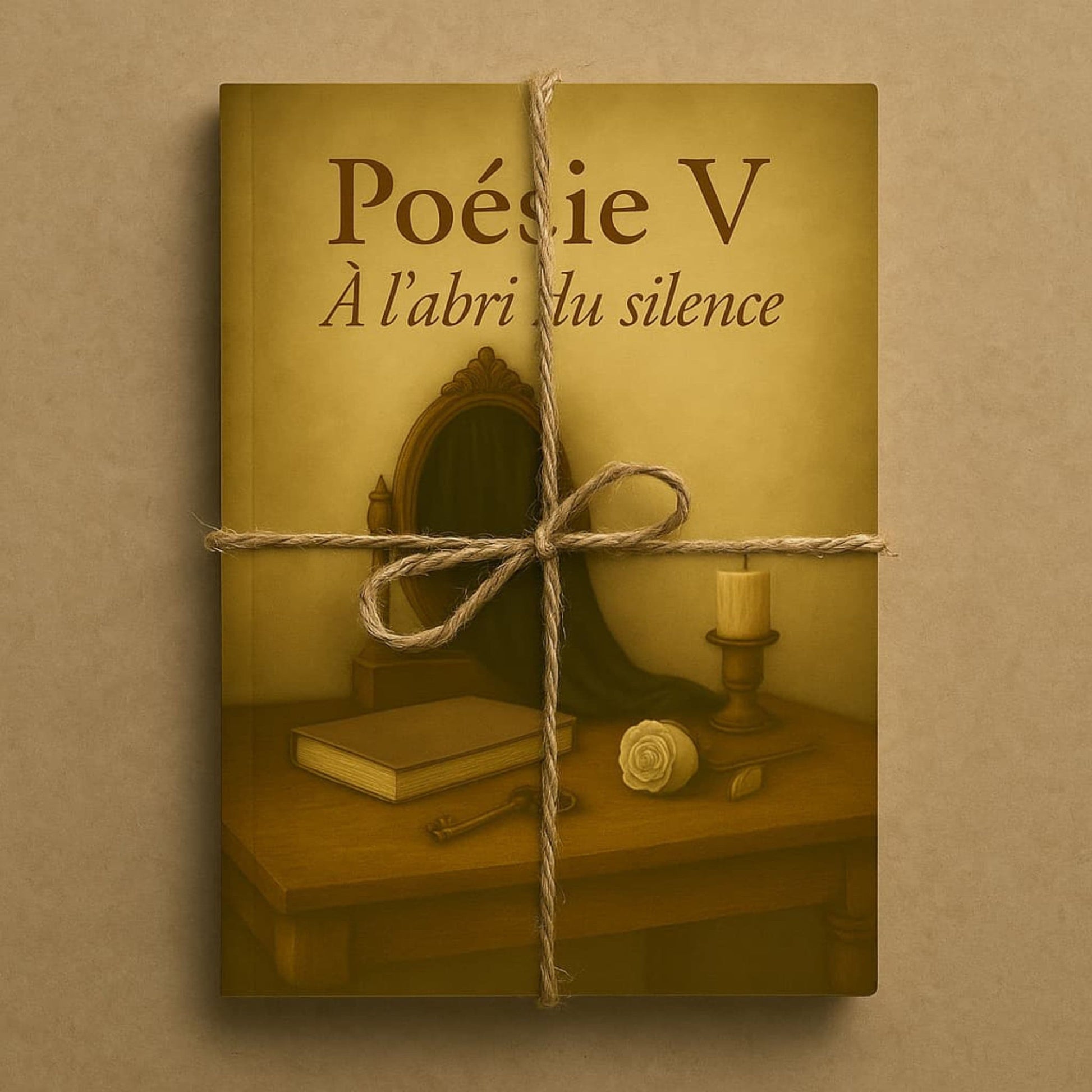 Carnet de poésie - Poésie V À l'abri du silence - Journal poétique emballé avec une corde en cadeau