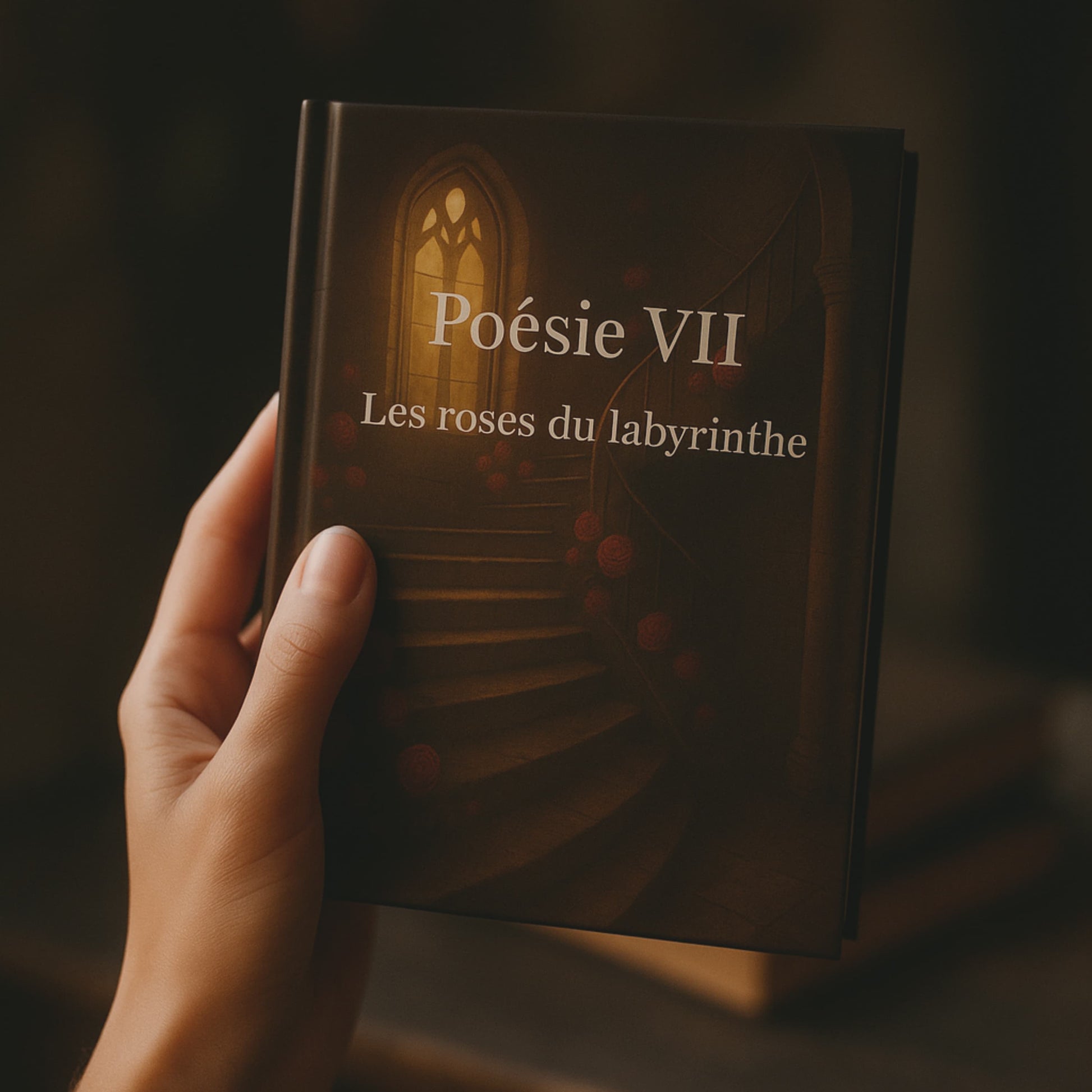 Carnet de poésie Poésie VII Les roses du labyrinthe tenu par une main