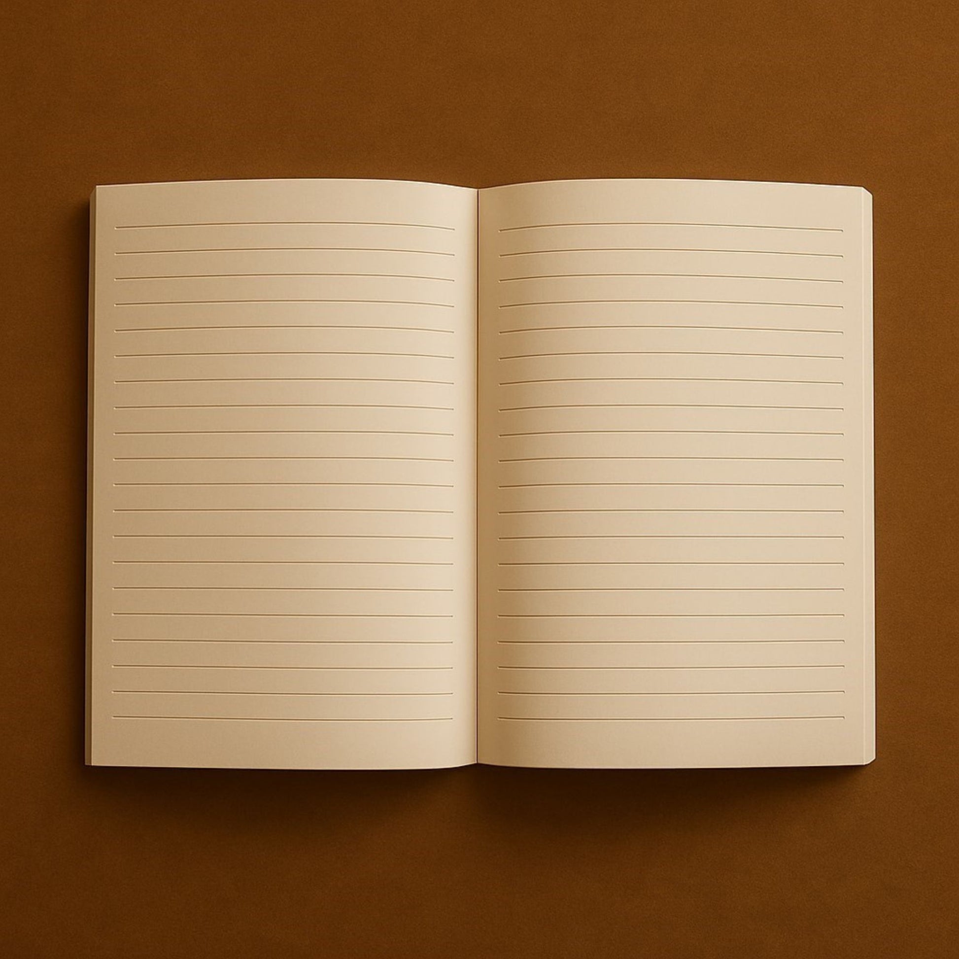 Livre à couverture souple ouvert dur des pages lignées