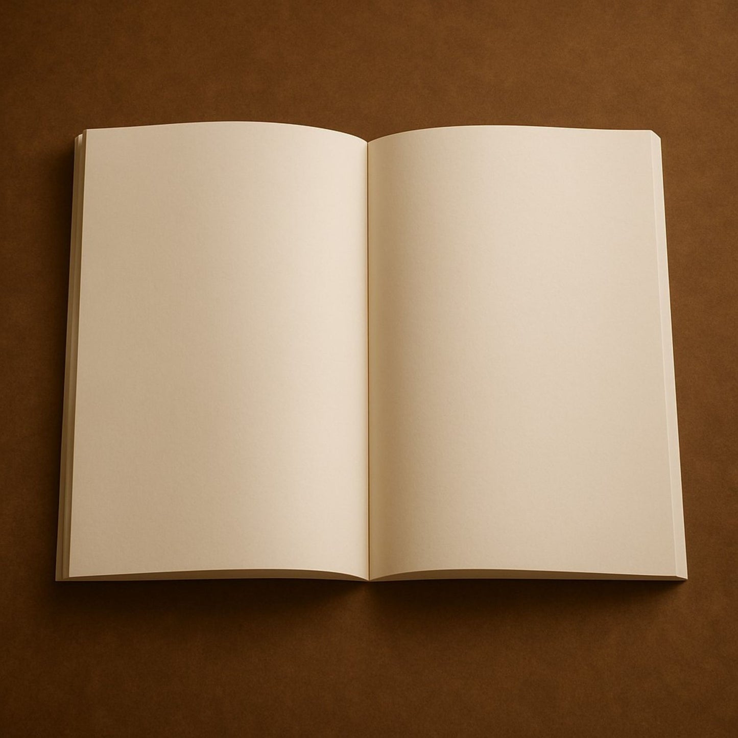 Livre à couverture souple ouvert sur des pages blanche