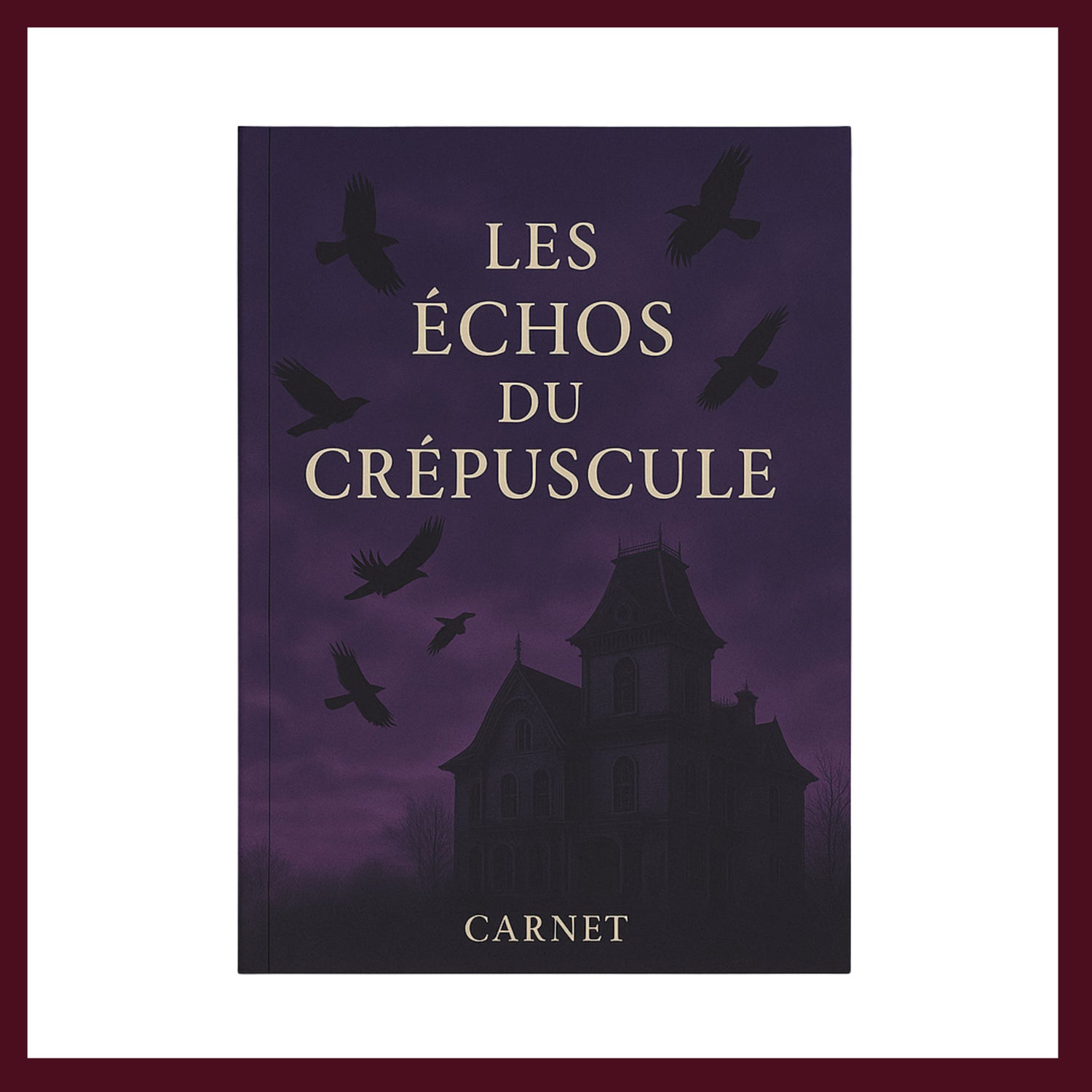 Couverture avant du carnet souple Les échos du crépuscule inspiré du romantisme gothique