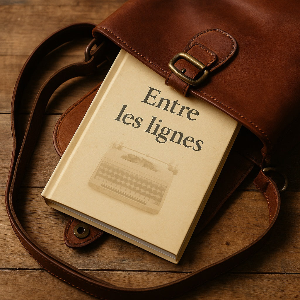 Carnet de notes - Entre les lignes  Journal intime glissé dans un sac brun en cuir