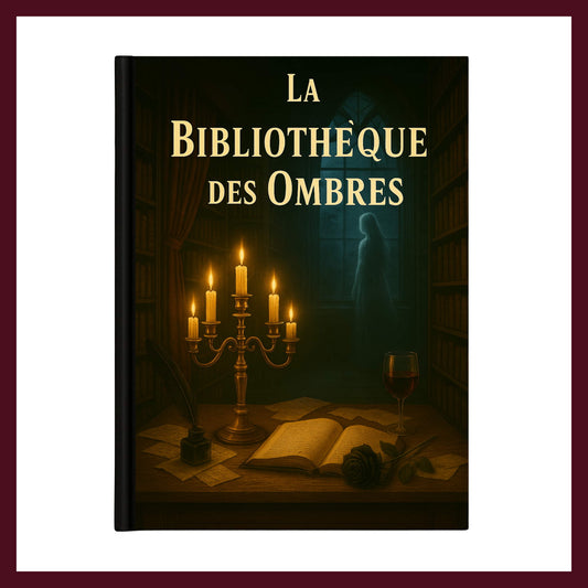 Couverture avant du carnet Collector La Bibliothèque des Ombres  inspiré du romantisme gothique