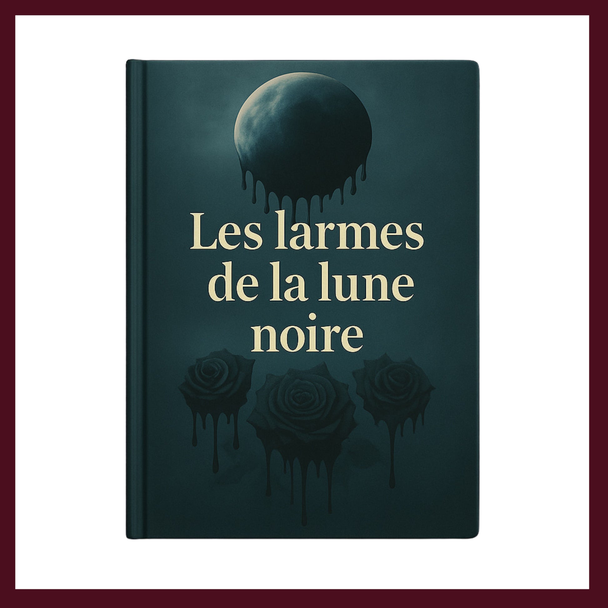 Couverture avant du carnet rigide Les larmes de la lune noire  inspiré du romantisme gothique