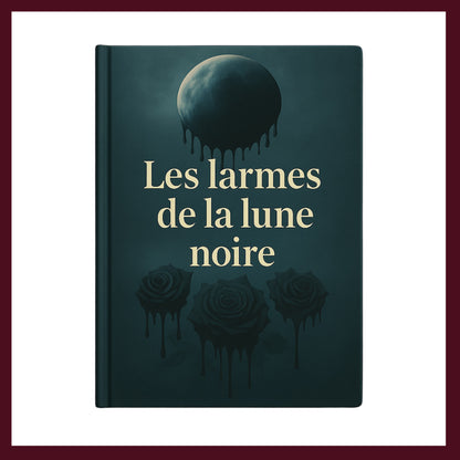 Couverture avant du carnet rigide Les larmes de la lune noire  inspiré du romantisme gothique