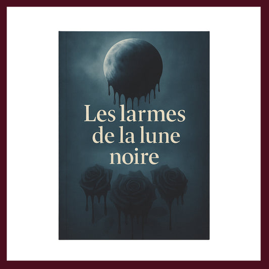 Couverture avant du carnet souple Les larmes de la lune noire inspiré du romantisme gothique
