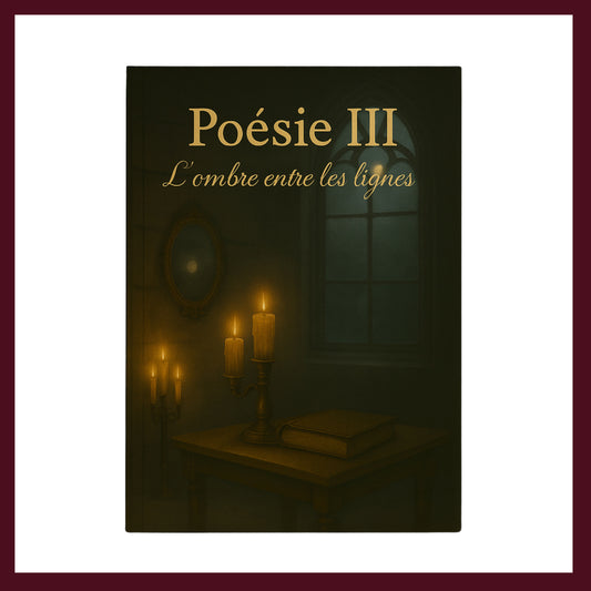 Couverture avant du carnet Poésie III : L'ombre entre les lignes inspiré du romantisme gothique