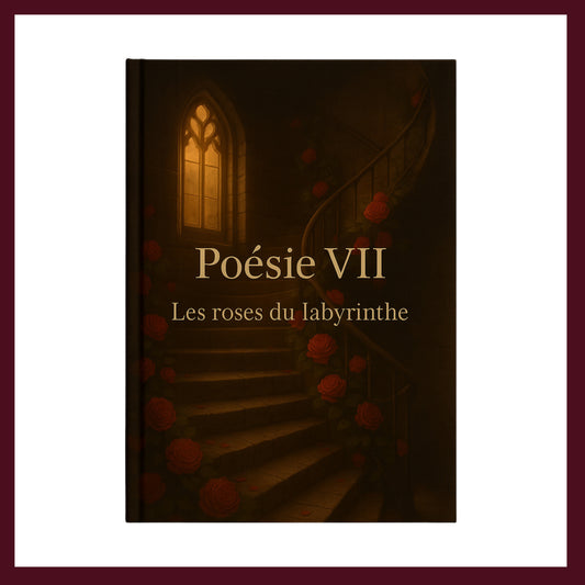 Couverture avant du carnet Poésie VII : Les roses du labyrinthe inspiré du romantisme gothique